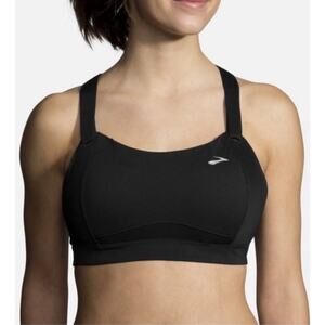 Brooks Juno Black High Impact Sports Bra 34D Adjustable Shoulder Strap
